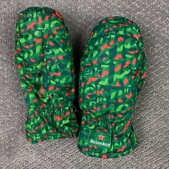 NWOT Heineken Beer Mittens Mitts Unisex Large Christmas Edition - Picture 3 of 10